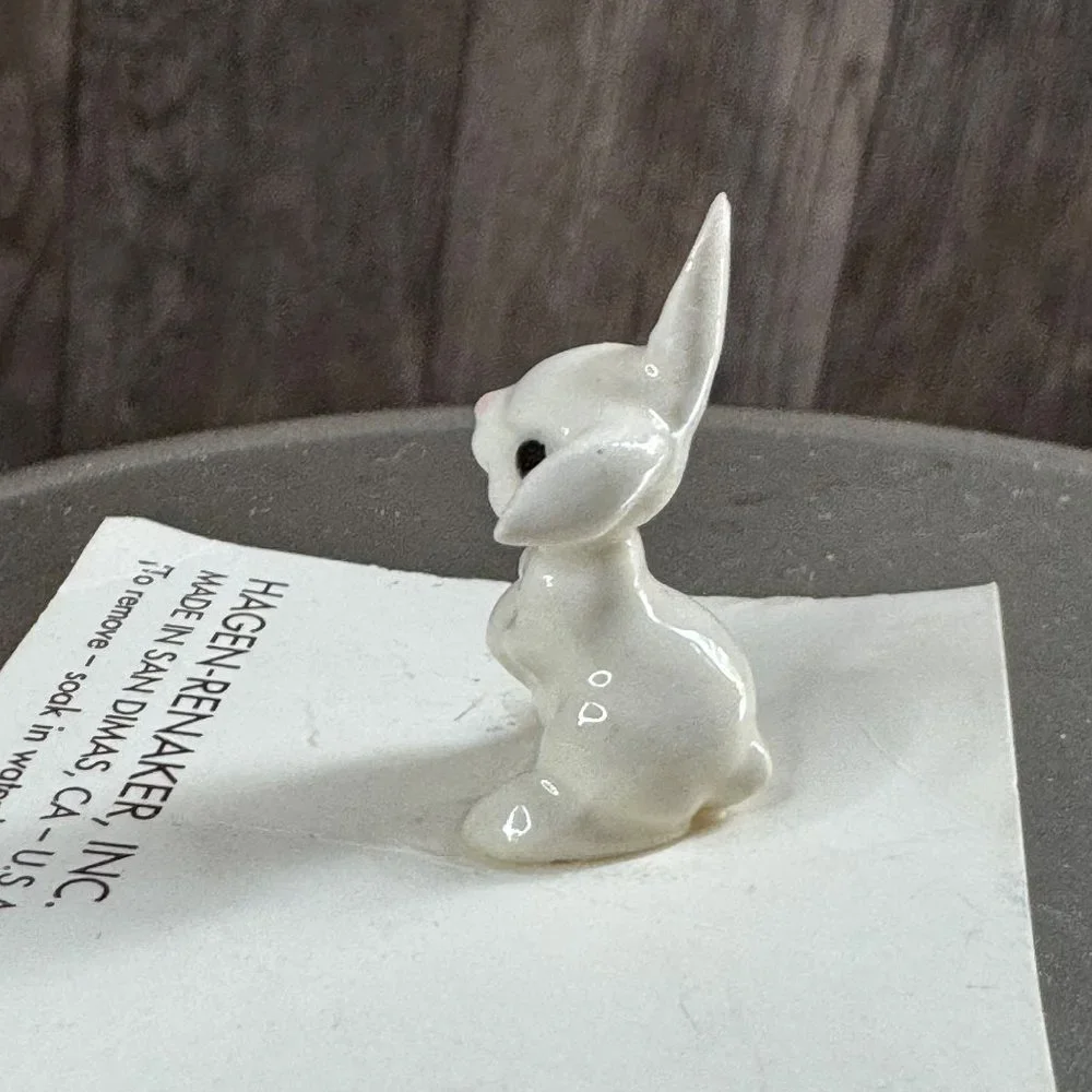 New Vintage Hagen Renaker Miniature Rabbit Bunny Figurine 1989 USA 1 1/8 inches - Picture 4 of 9